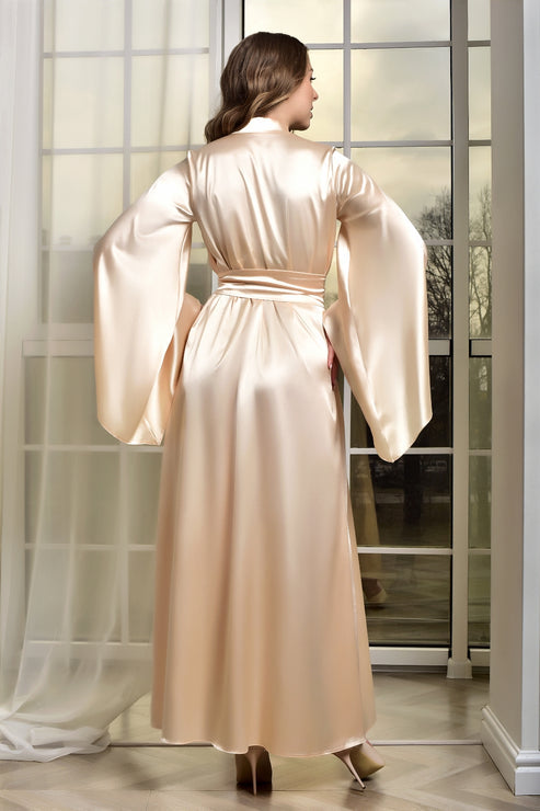 Elegant Beige Bridal Robe