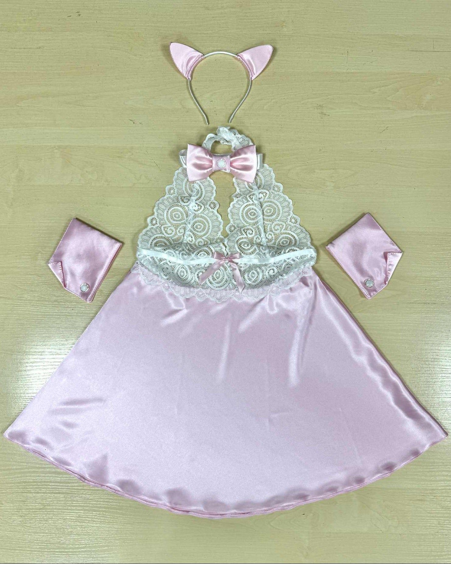 Cute cat ear lingerie set for honeymoon or boudoir photos