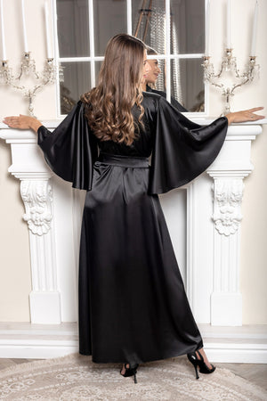 Wedding morning robe black