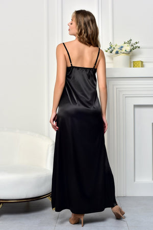 Sexy Ghotic Nightwear - Black Satin Peignoir