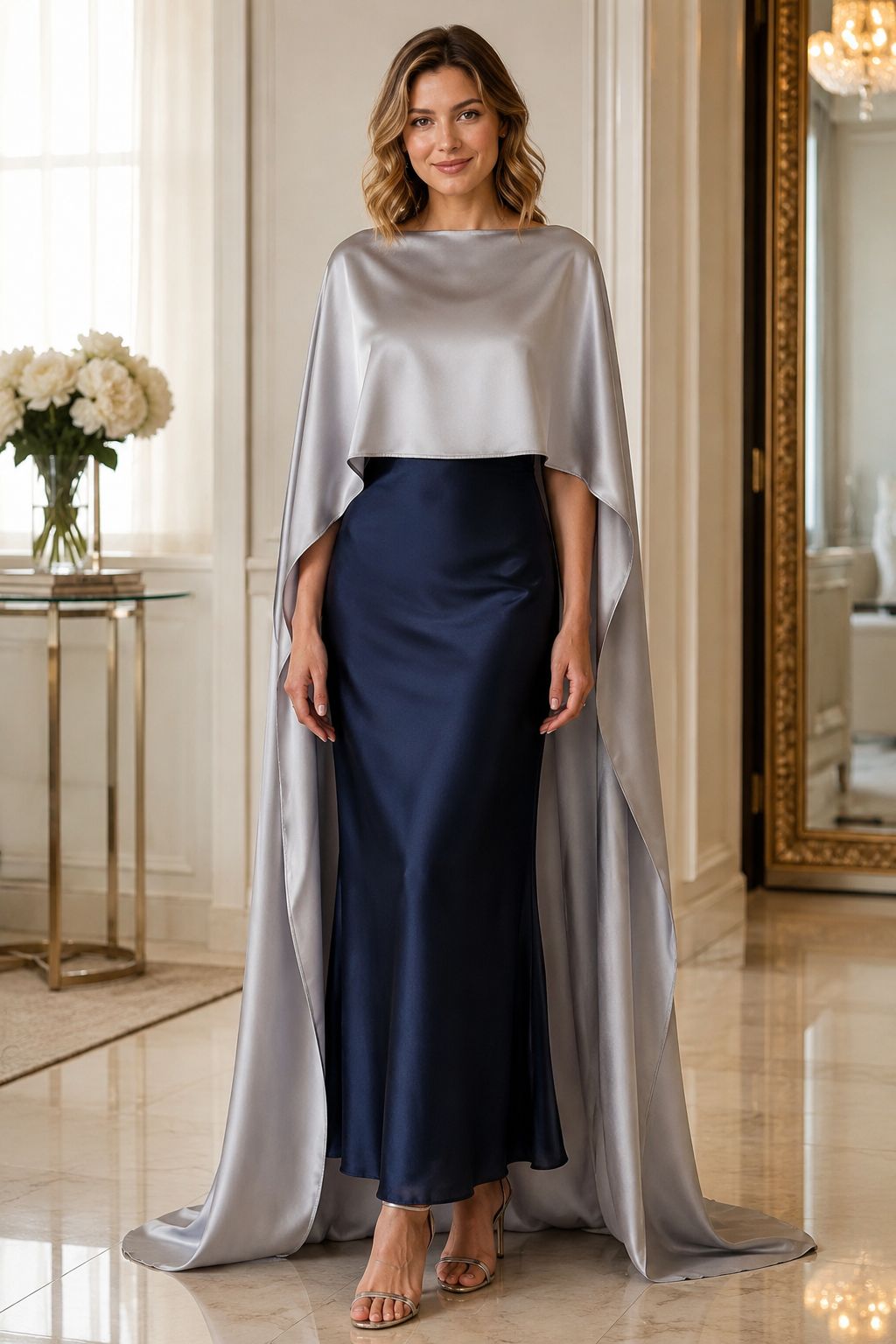 Elegant Satin Cape for Bridesmaids and Wedding Guests