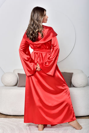 Woman's red robe back view product