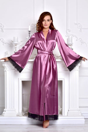 Dark Pink Dressing Gown Front View