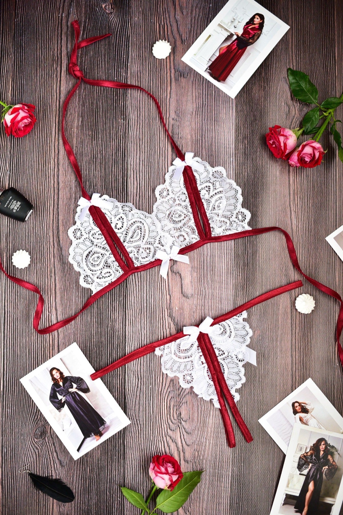 Erotic Lingerie Set: Open Bra & Thong