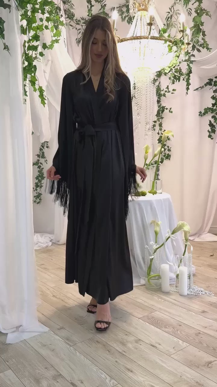 Fringe kimono robe video