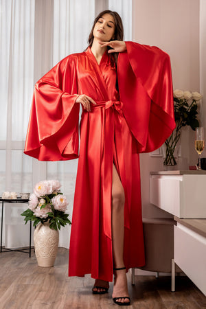 Floor-length robe with elegant drape