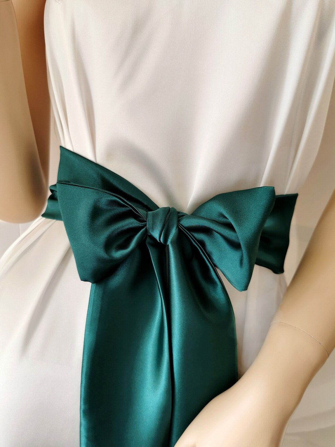 Dark Green Satin Sash