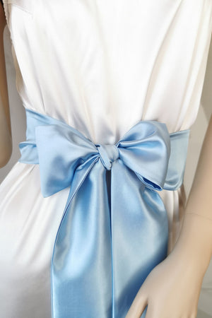 Sky blue satin waist belt