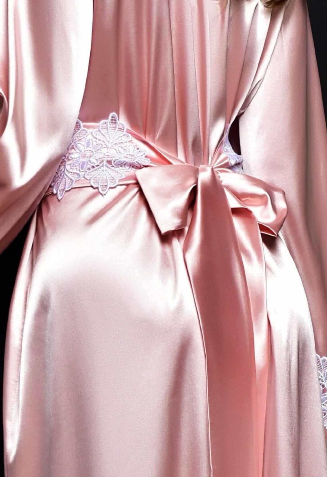 Satin Sash White Lace-trim