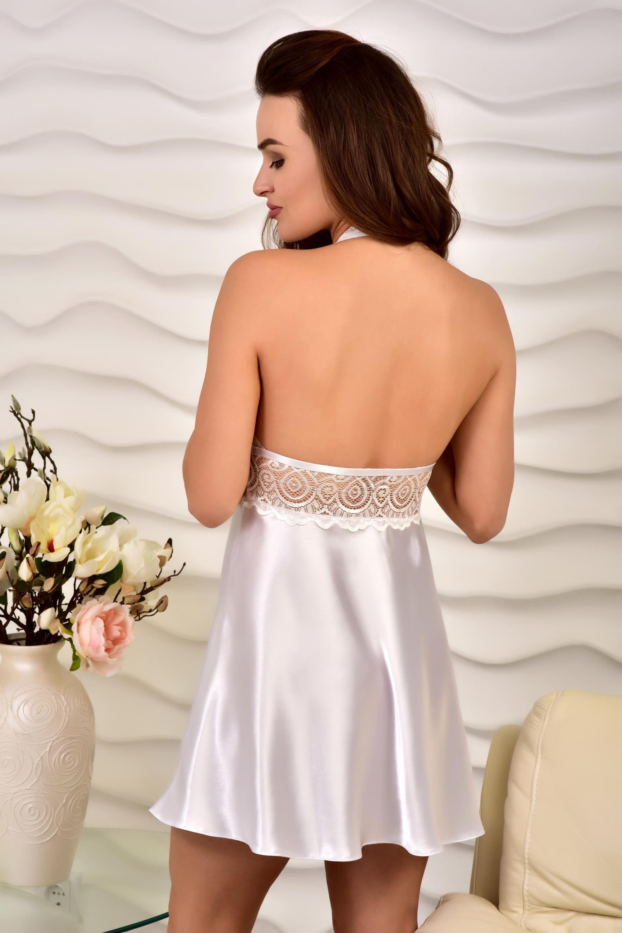 White Bridal Chemise - Backless Babydoll
