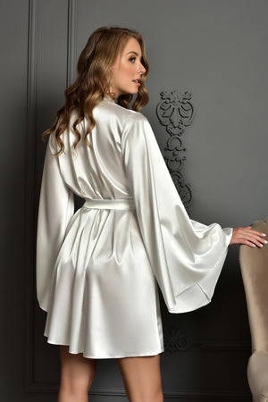 Ivory Satin Kimono for brides