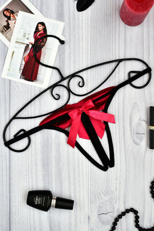 Shop Black with Red Crotchless Panties