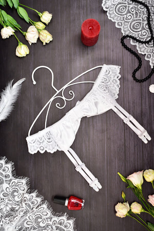 Wedding Night Garter Belt in Stunning White