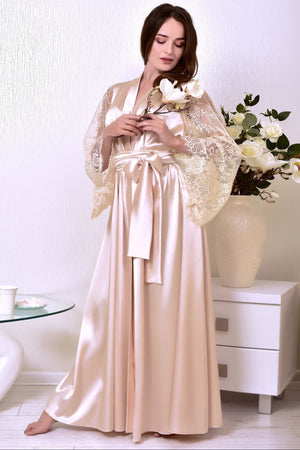 Seductive House Robe in Beige