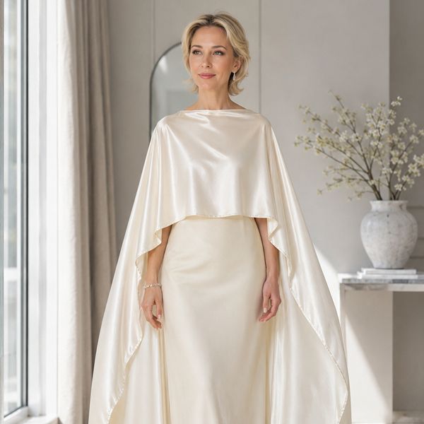 Elegant Satin Cape for Bridesmaids and Wedding Guests