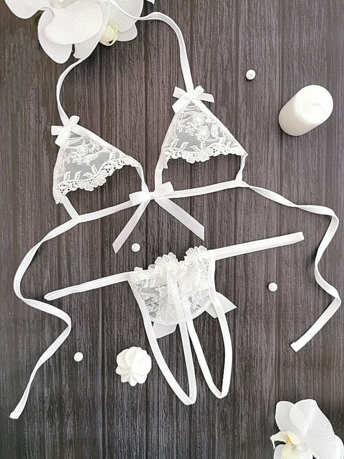 Bridal Lingerie Set: Sexy Bra and Thong