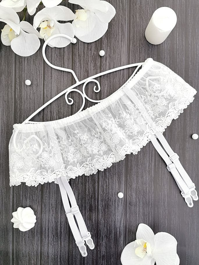 Floral Lace Provocative Garter Belt