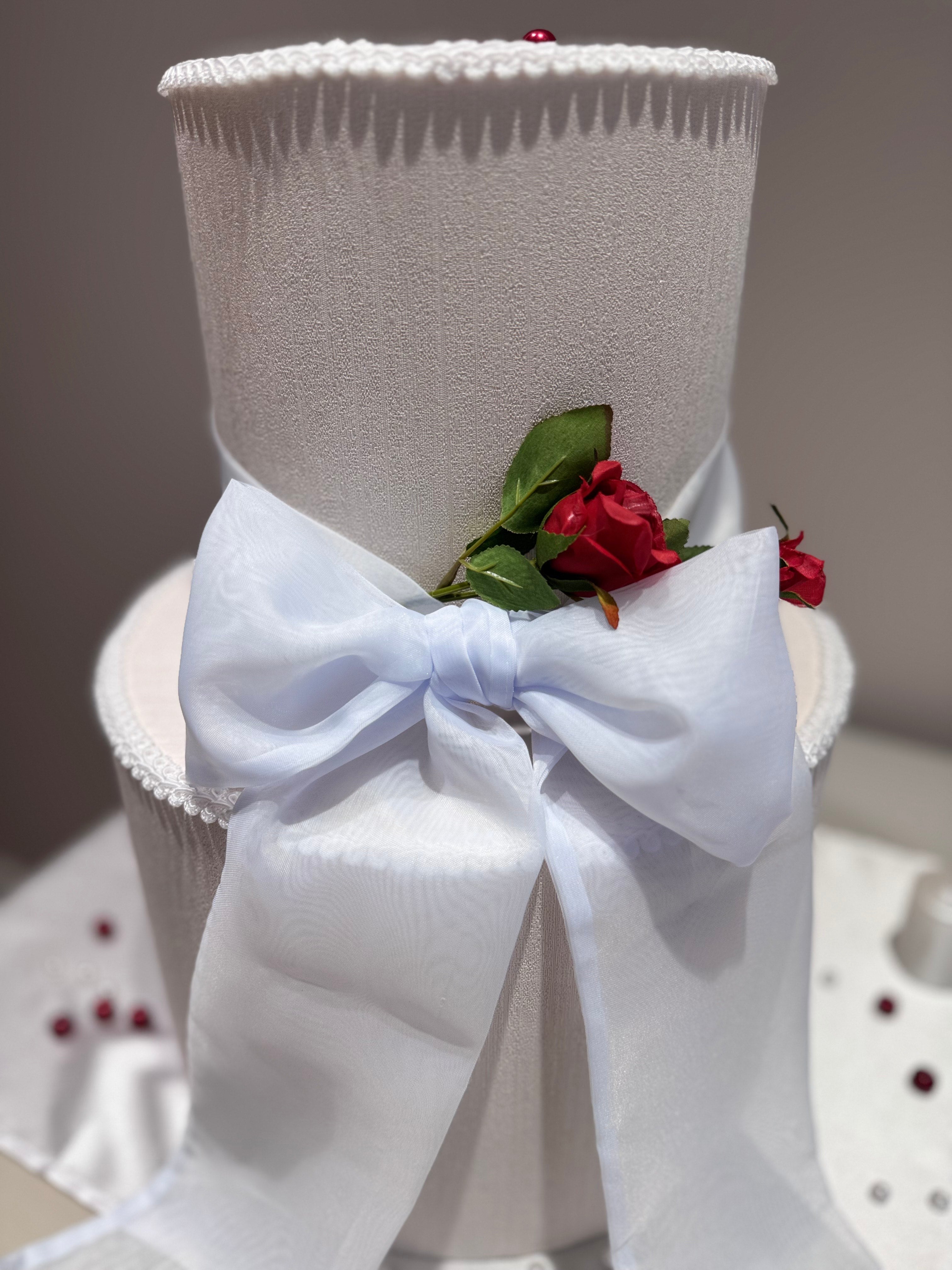 Chiffon Ribbon Wedding Cake Topper Bow