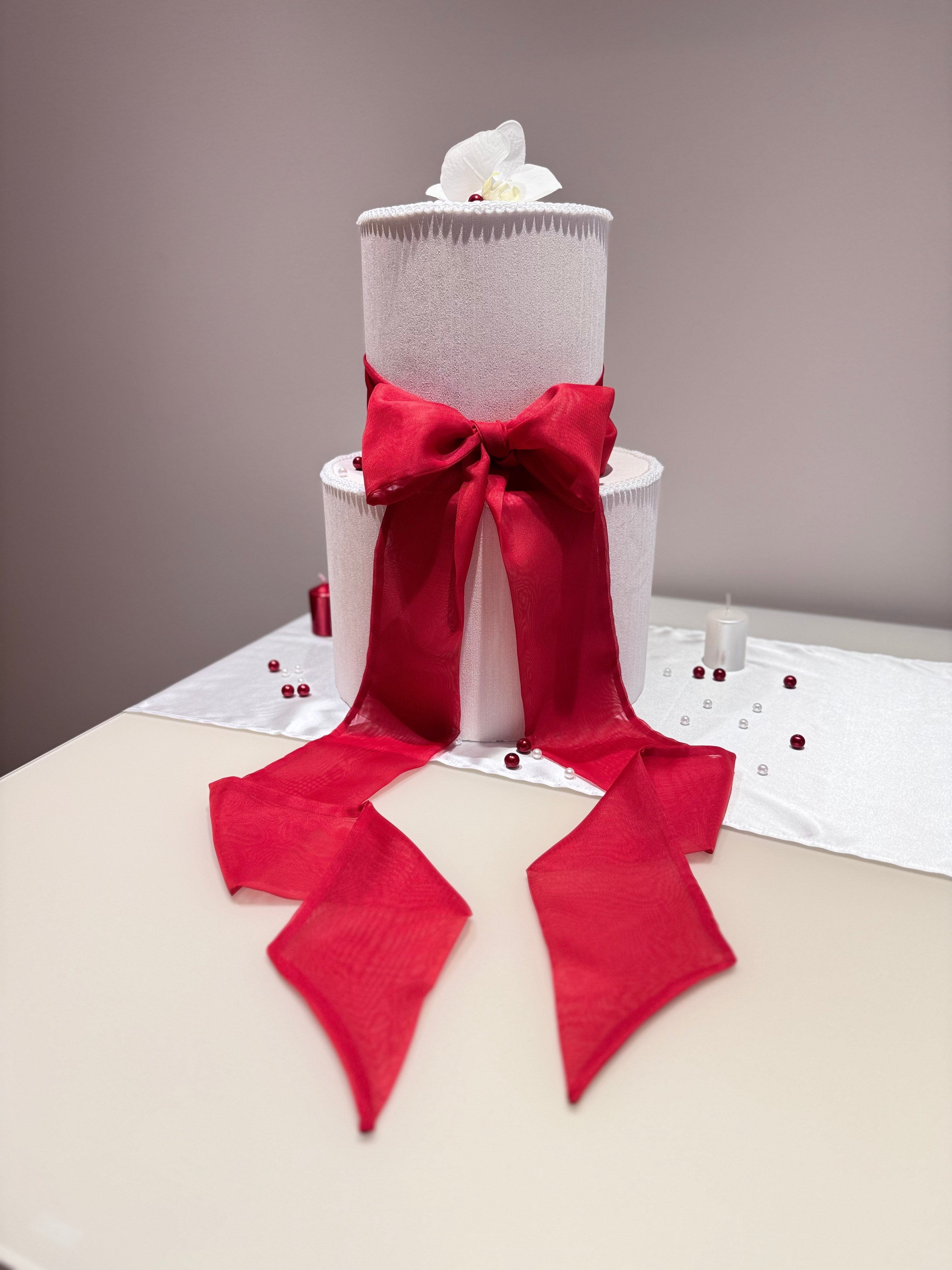 Chiffon Ribbon Wedding Cake Topper Bow