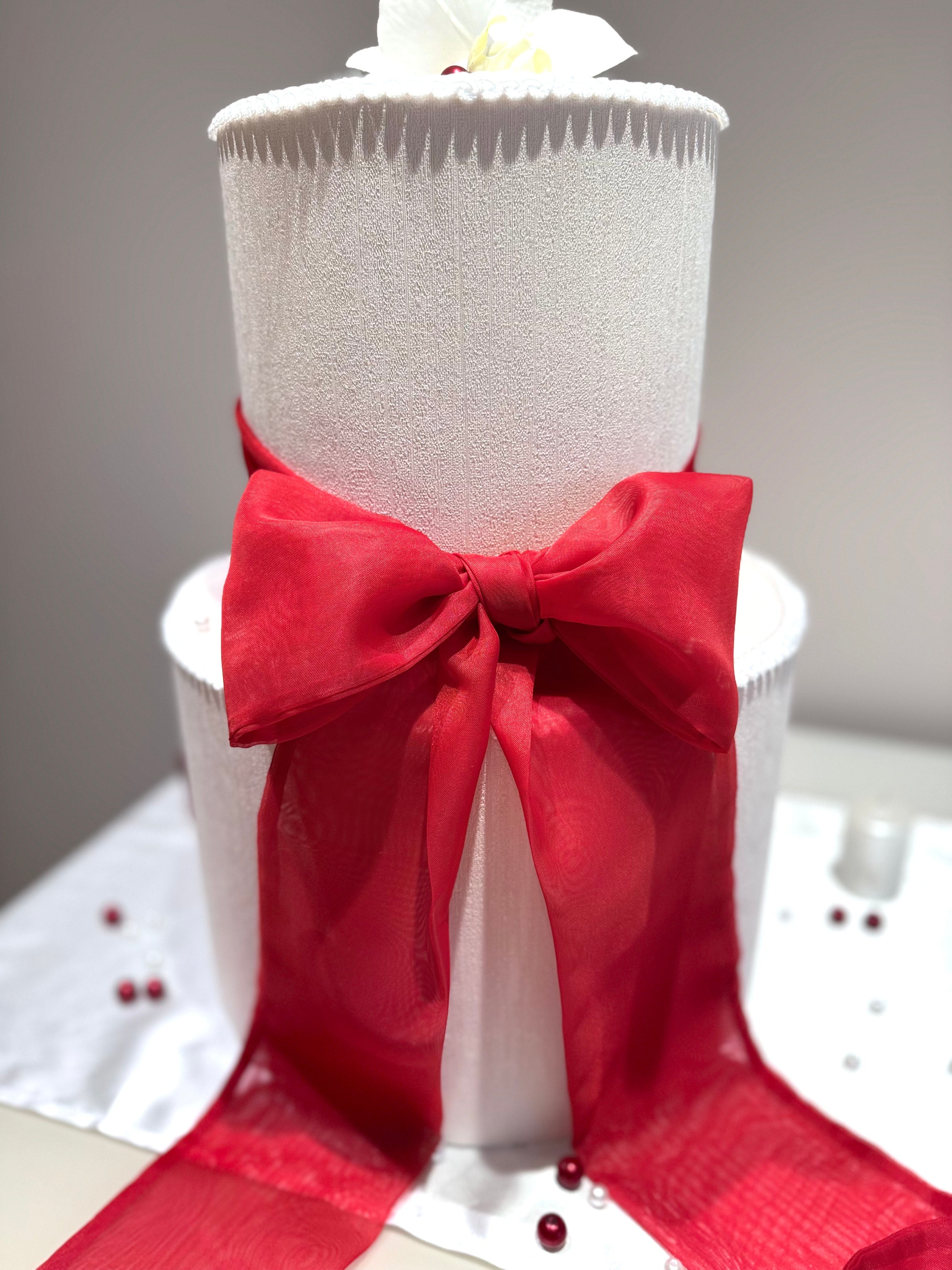 Chiffon Ribbon Wedding Cake Topper Bow