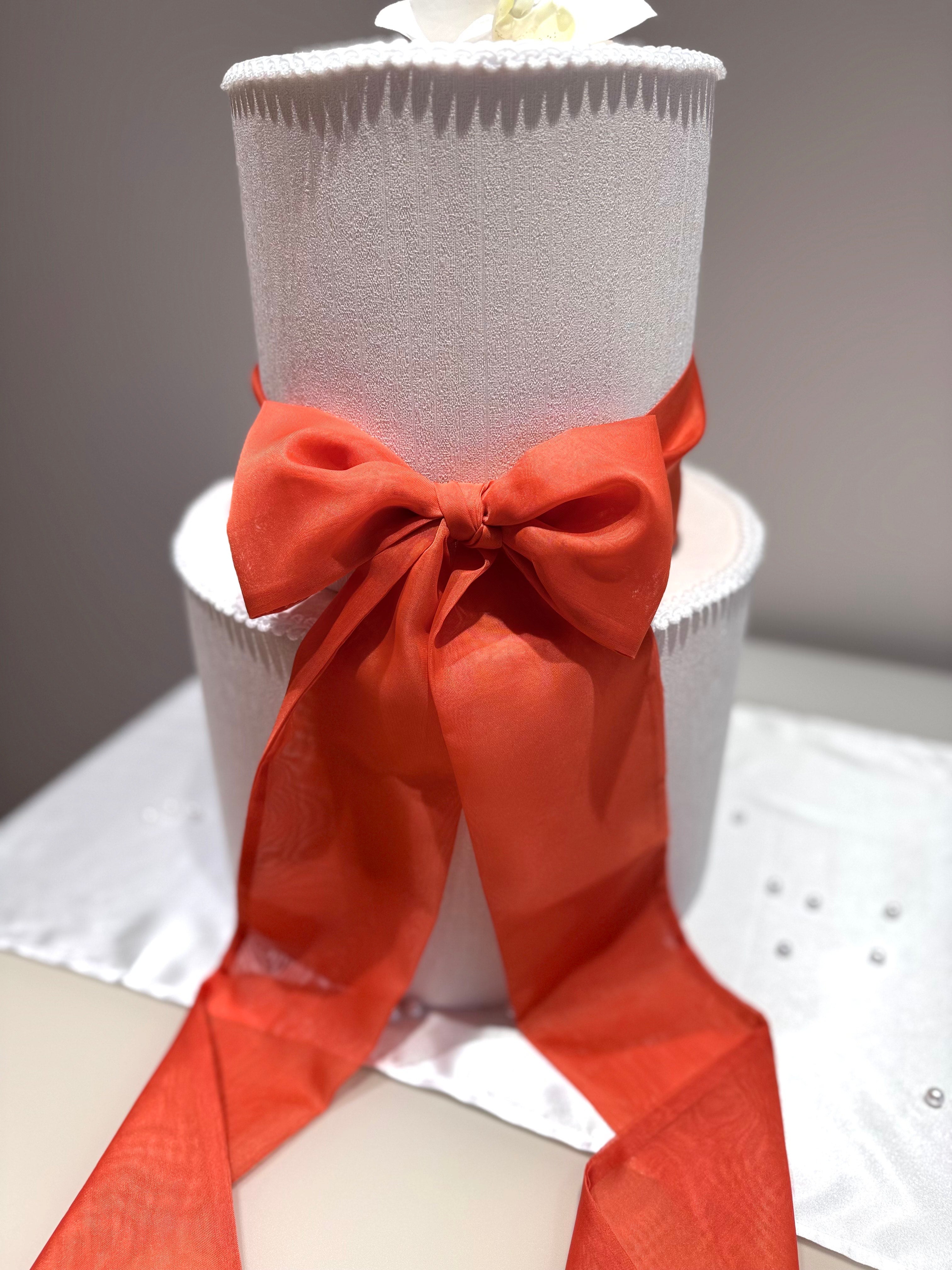 Chiffon Ribbon Wedding Cake Topper Bow