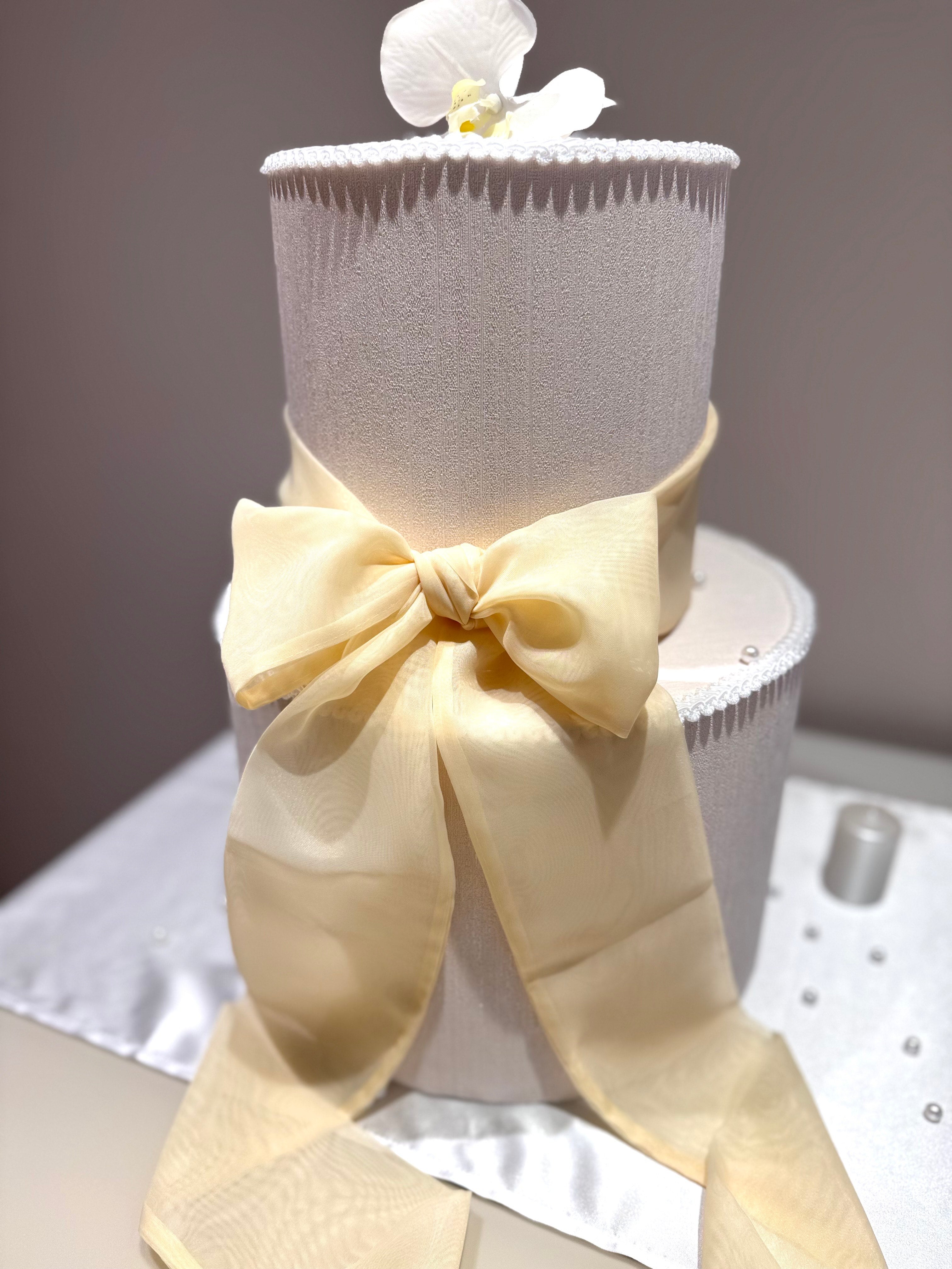 Chiffon Ribbon Wedding Cake Topper Bow