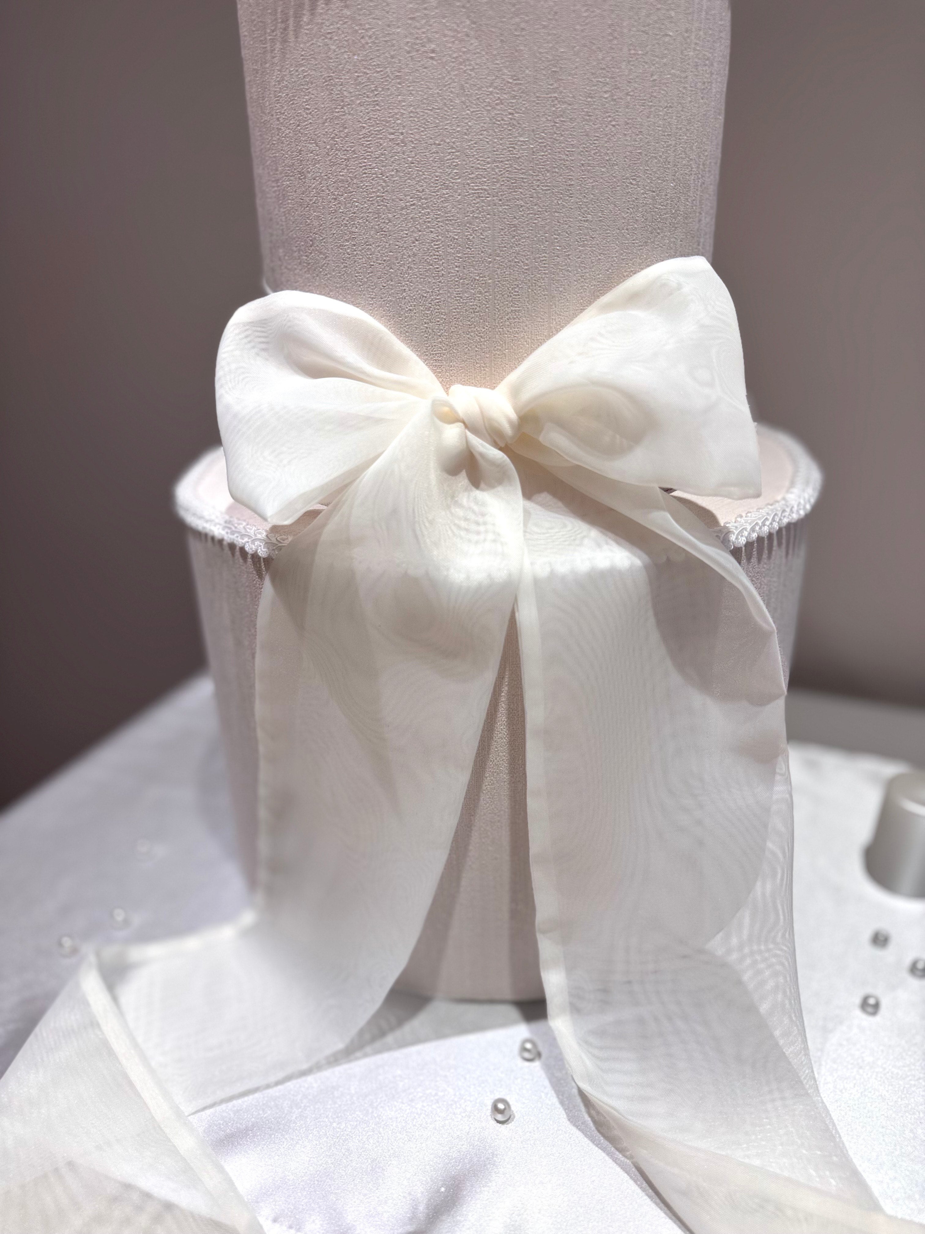 Chiffon Ribbon Wedding Cake Topper Bow