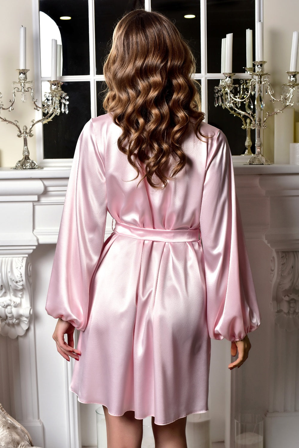Seductive Light Pink Satin Robe - Perfect Gift