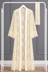 Floral Lace Mesh Negligee Cover-Up