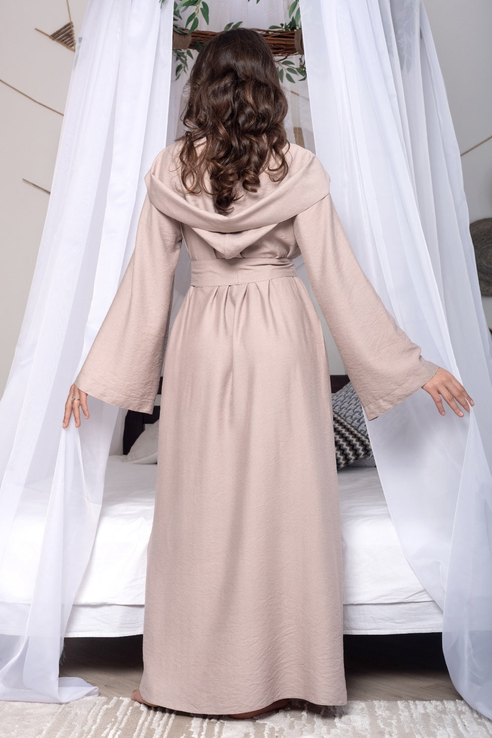 Seductive Beige Linen Robe - Perfect Gift Idea