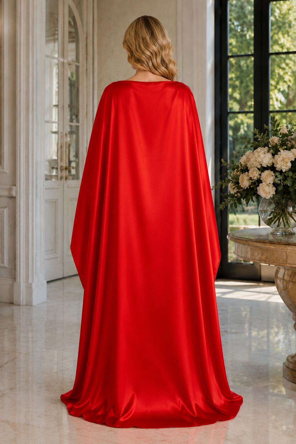 Formal Satin Poncho Cape for Dresses