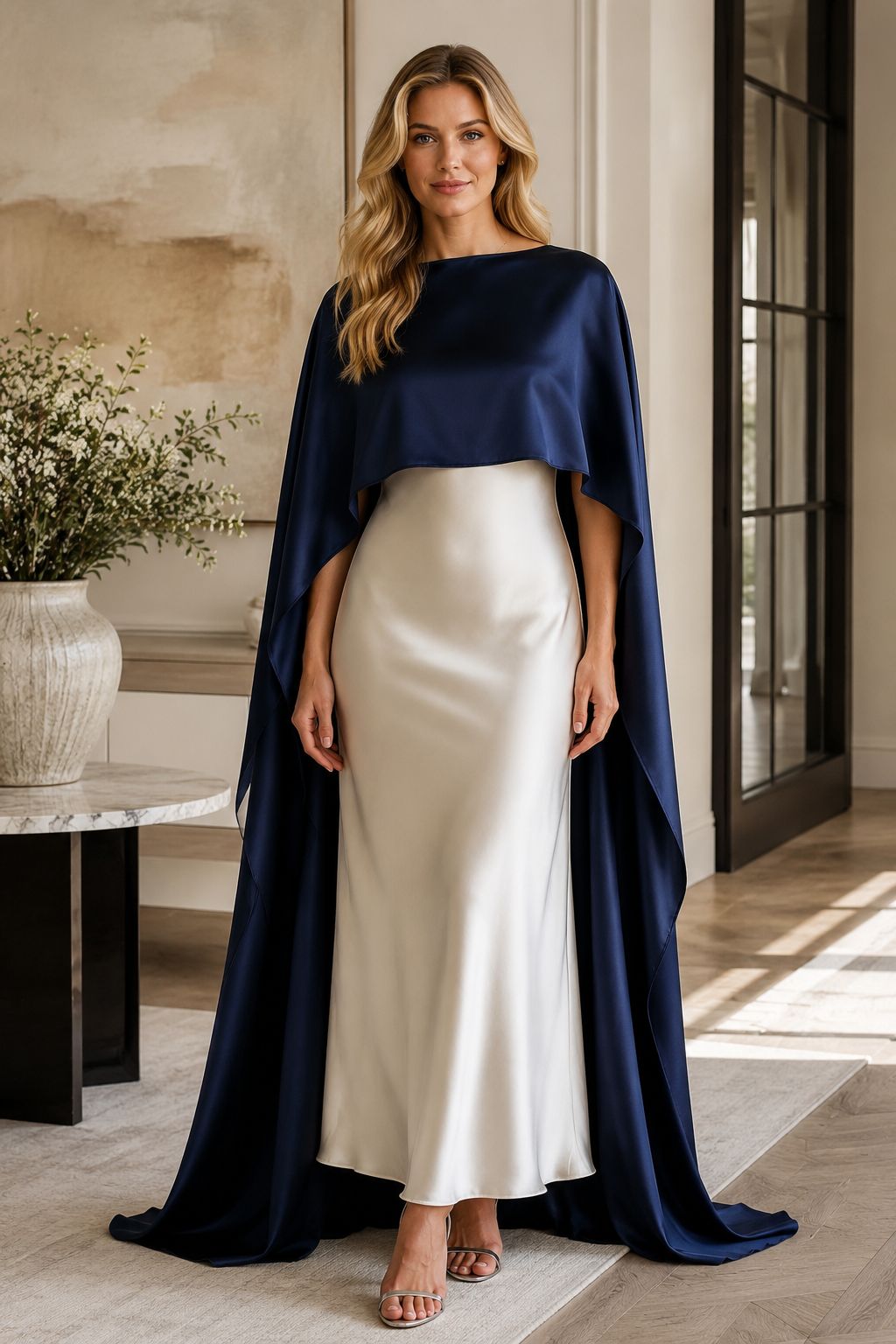 Satin Bridal Cape – Long Evening Dress Cover-Up