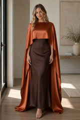 Satin Bridal Cape – Long Evening Dress Cover-Up