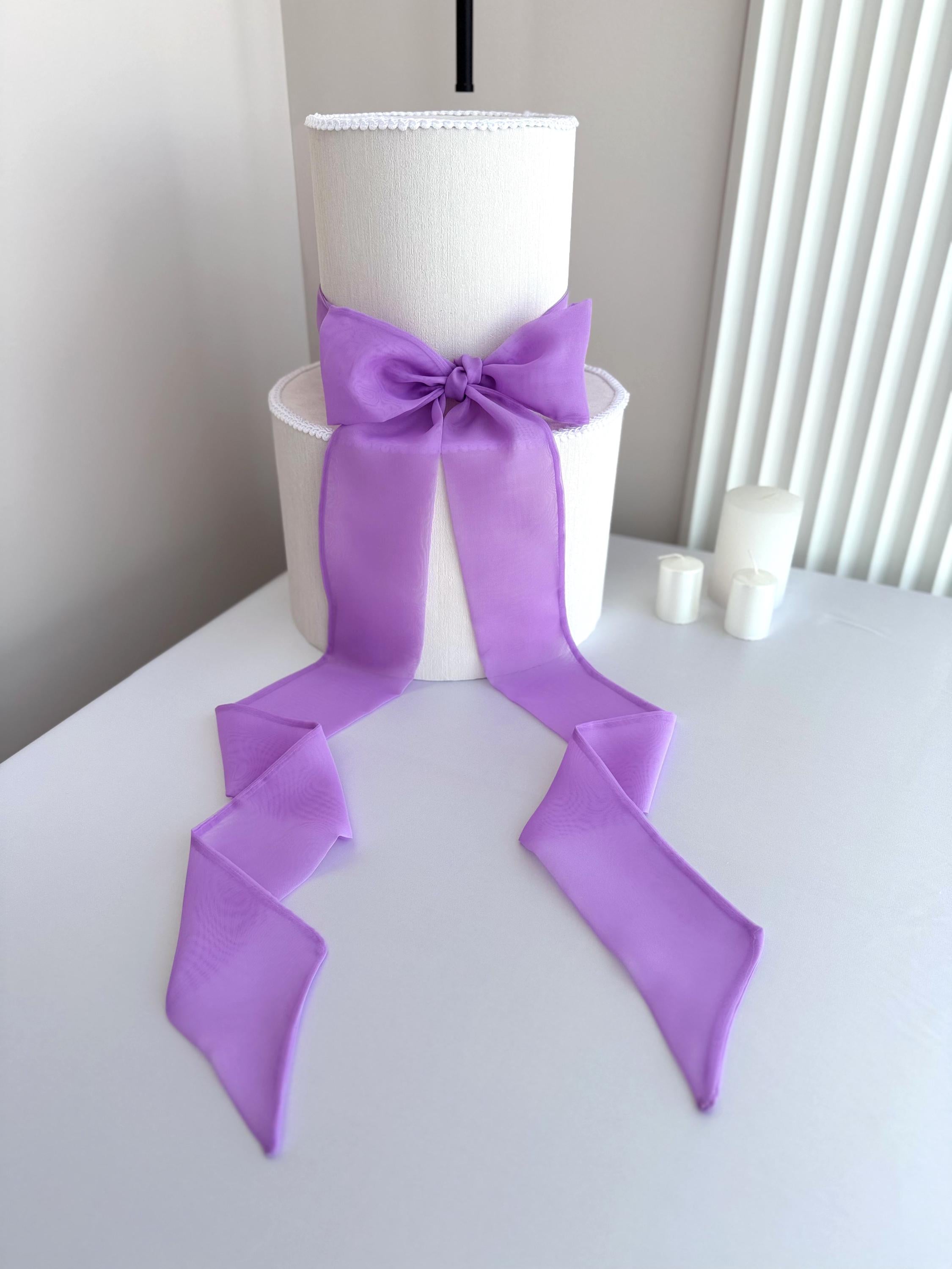 Wedding Cake Topper Bow Chiffon Ribbon