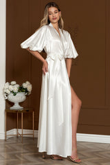 Ivory satin bridal bathrobe Buy online