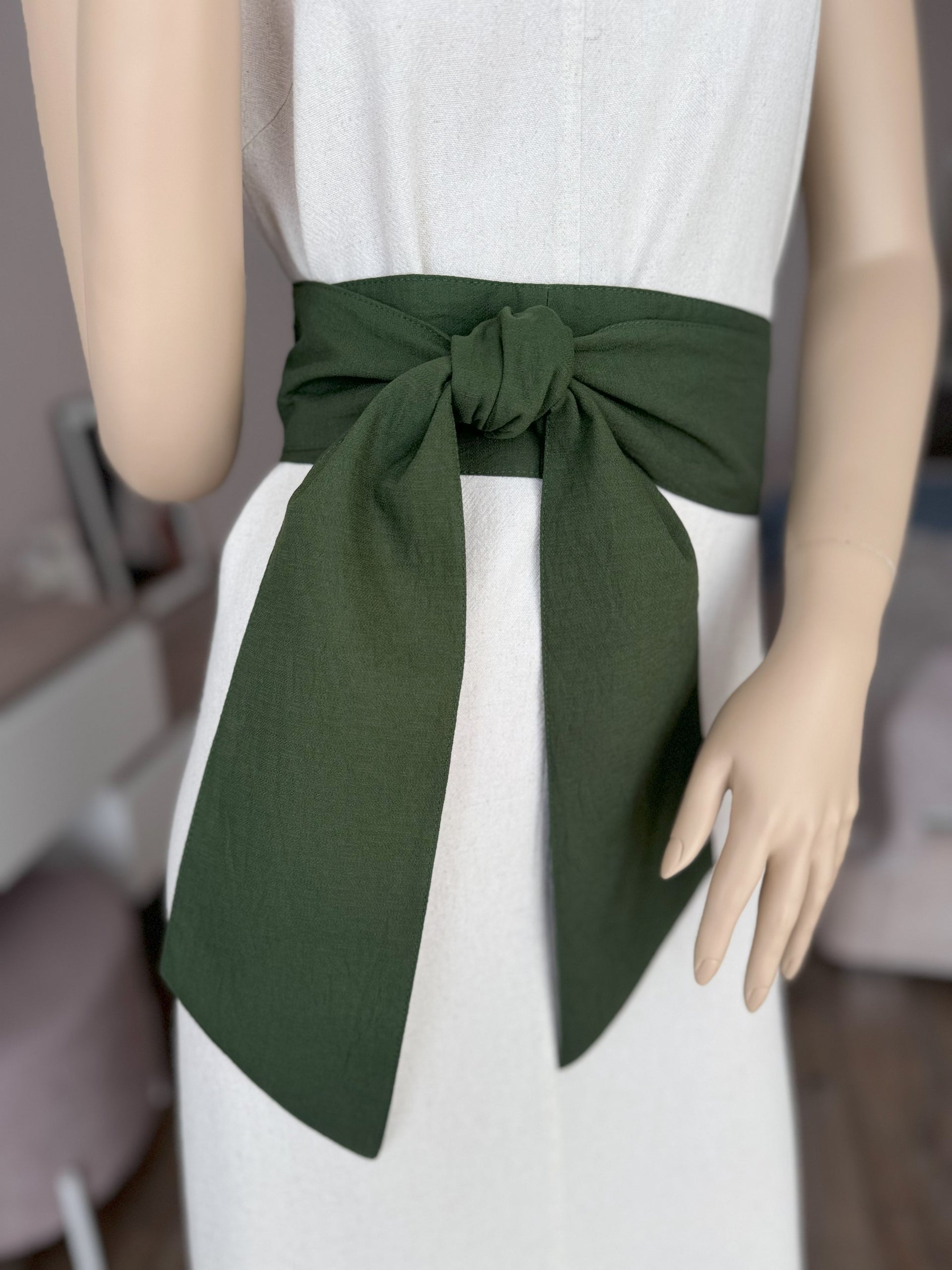 wedding dress green sash Green Linen Sash for Wedding Dress Mint