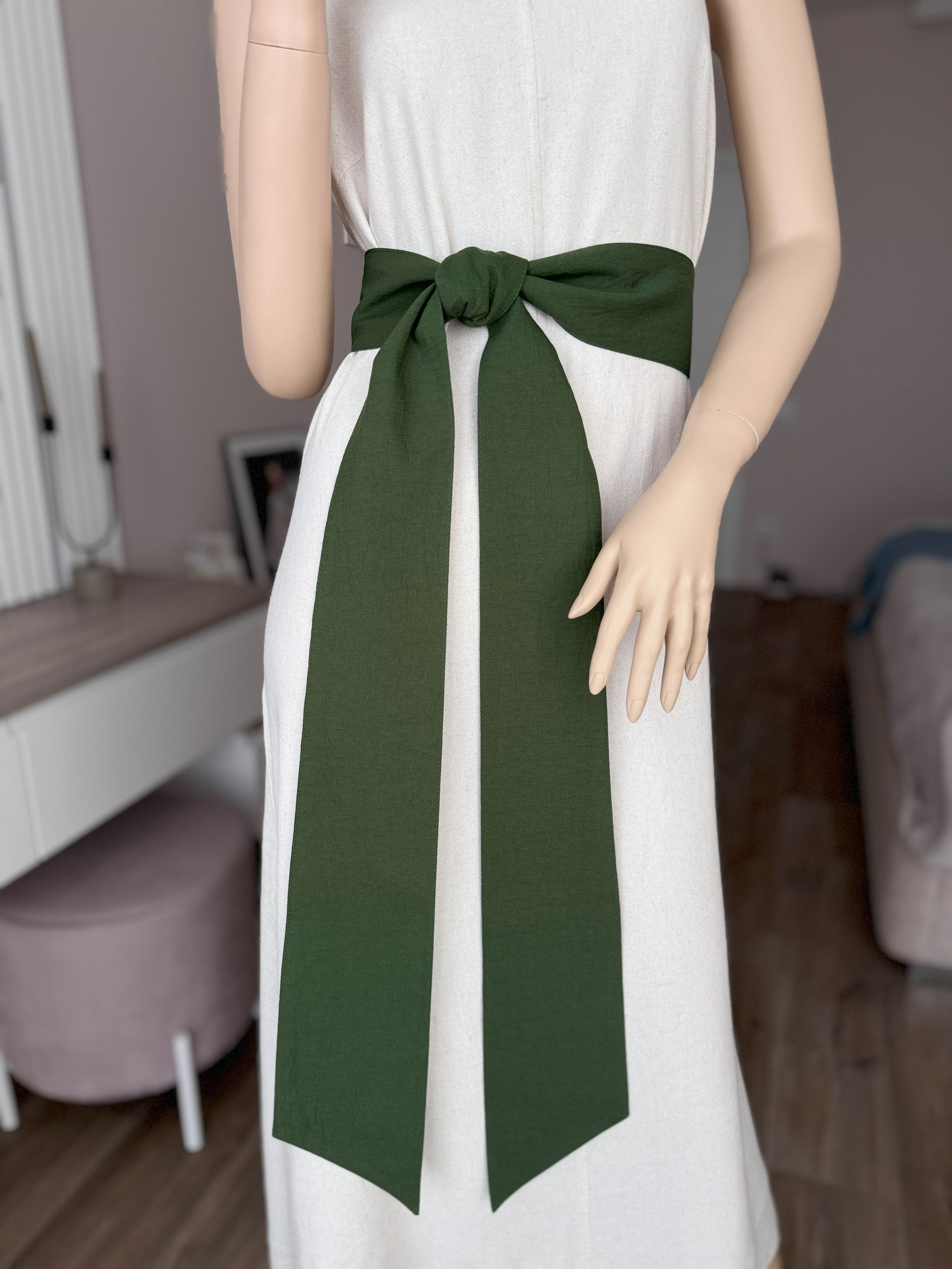 Green Linen Sash for Wedding Dress Mint Green Linen Sash for Wedding Dress Mint