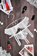 Lace Lingerie Set: Garter Belt and Thong Panty