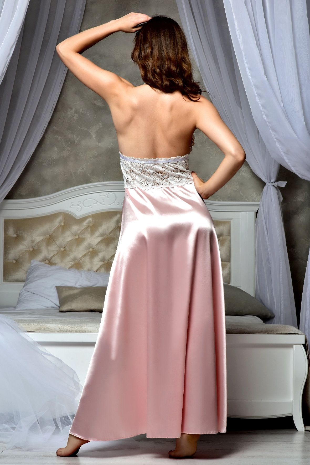 Sexy Open Back Nightgown - Wedding Lingerie