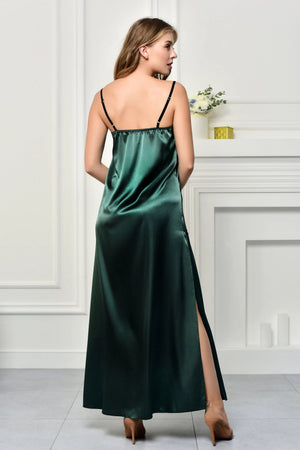 Dark Green Sexy Nightdress - Back View