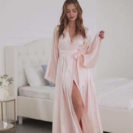 Bachelorette Party Essential - Seductive Light Pink Kimono Robe