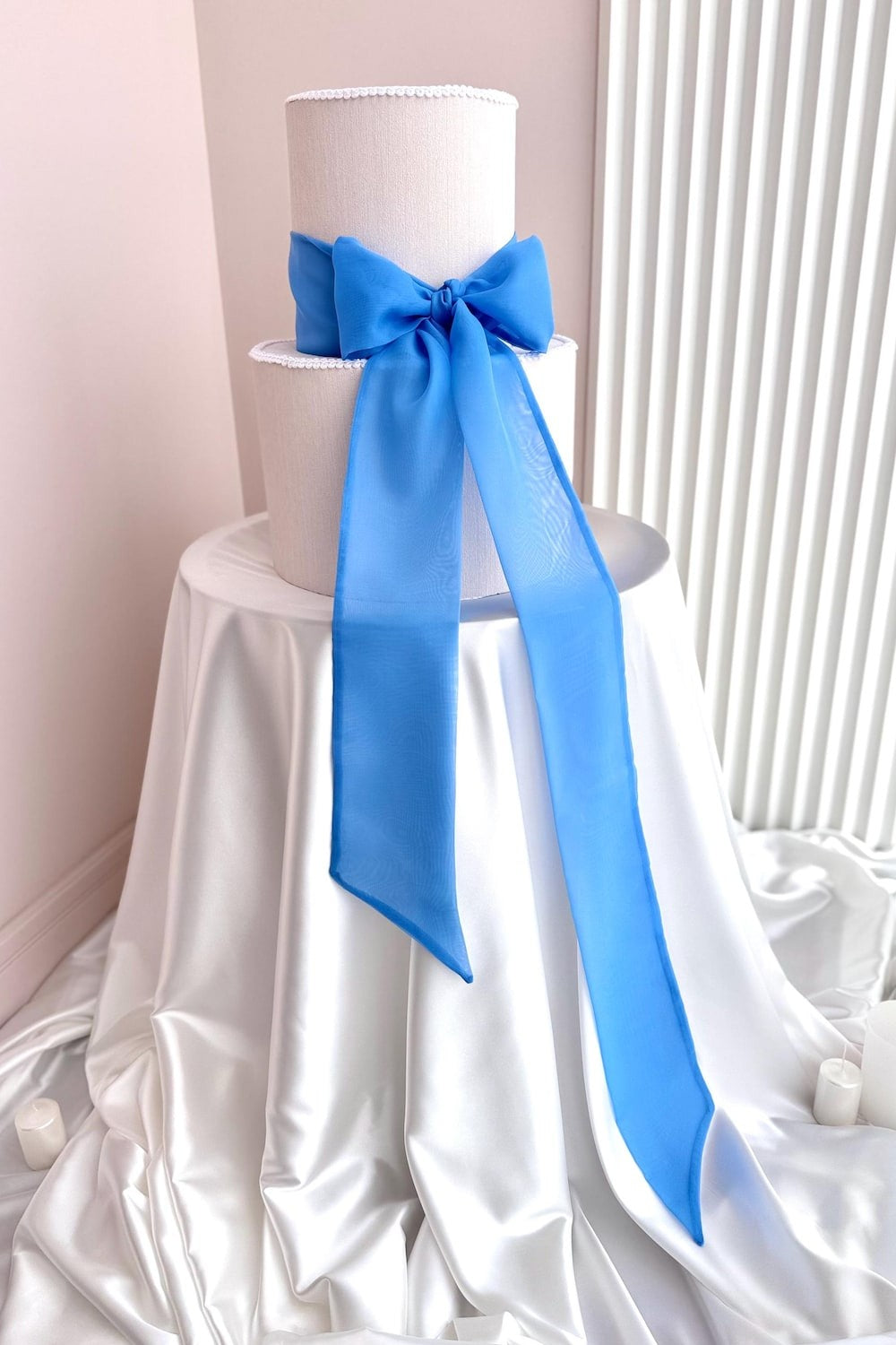 Chiffon Ribbon Wedding Cake Topper Bow