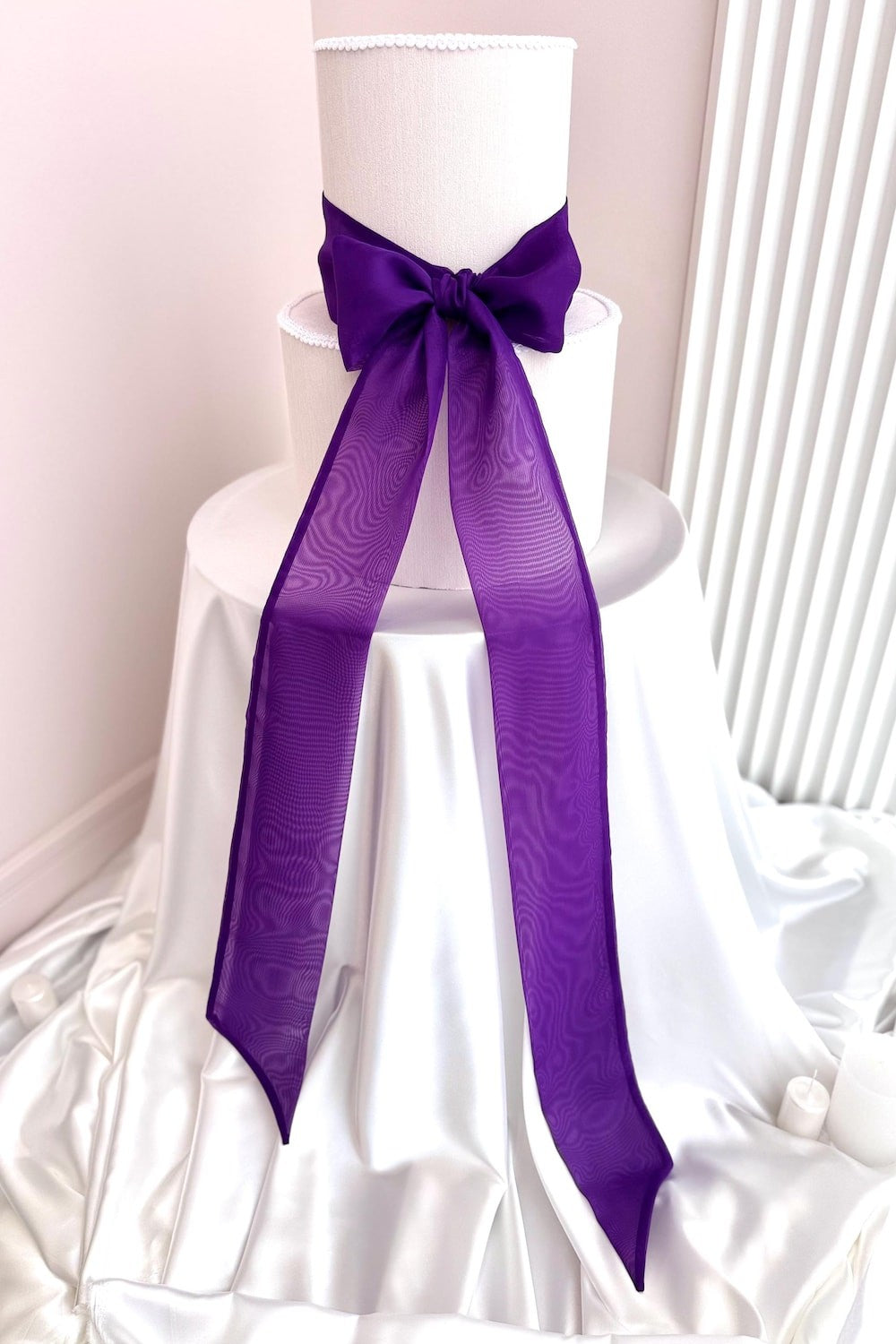 Chiffon Ribbon Wedding Cake Topper Bow