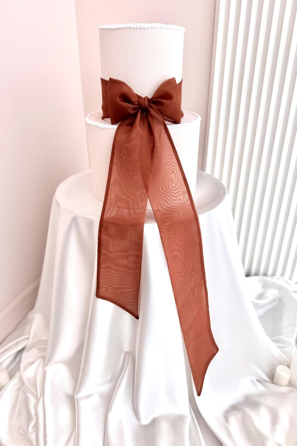 Chiffon Ribbon Wedding Cake Topper Bow