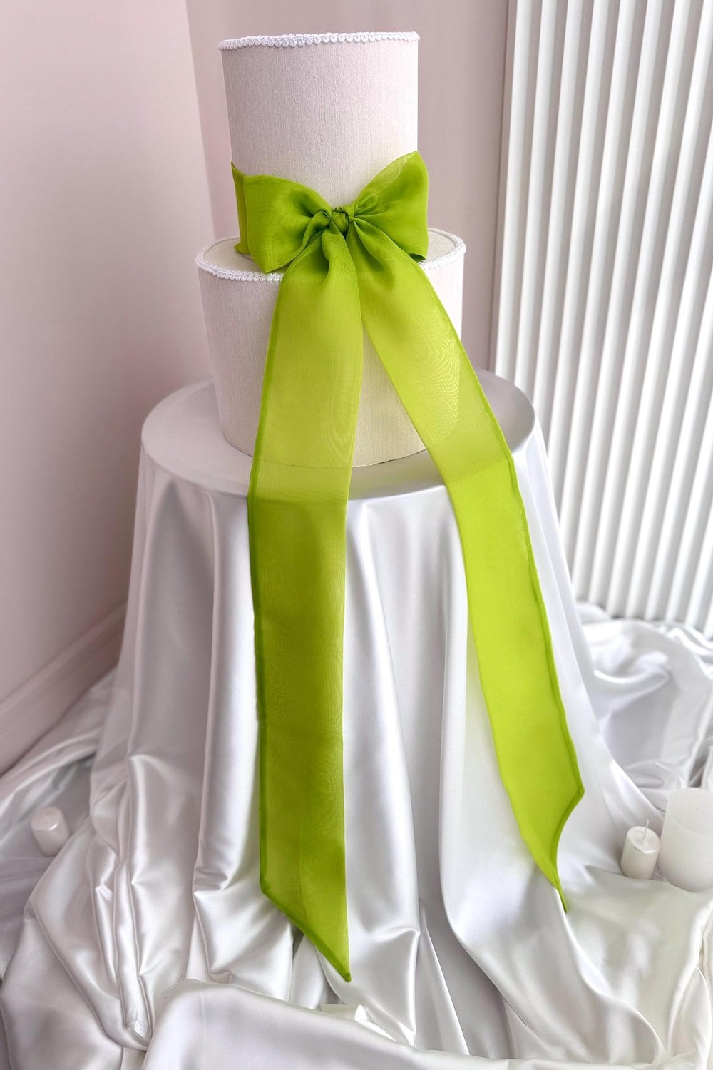 Chiffon Ribbon Wedding Cake Topper Bow