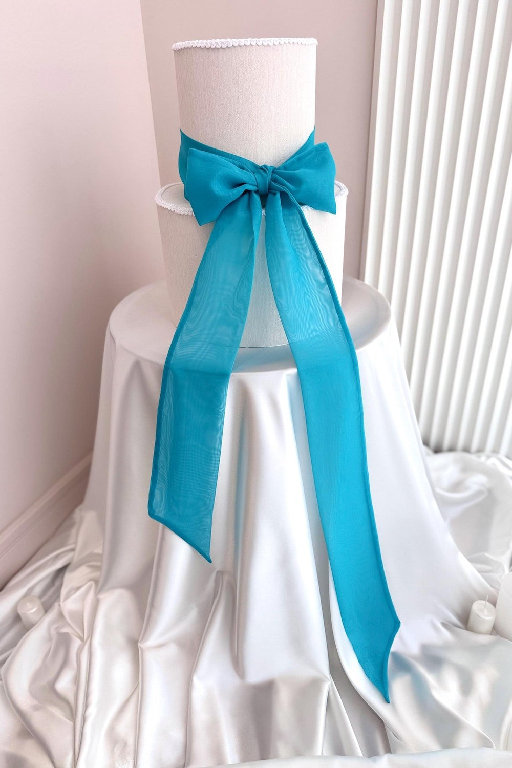 Chiffon Ribbon Wedding Cake Topper Bow