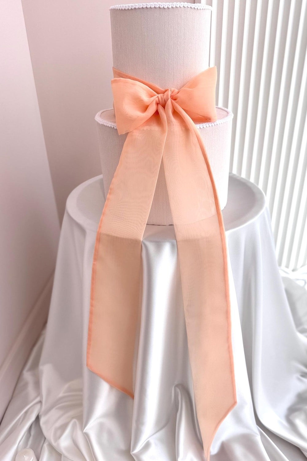 Chiffon Ribbon Wedding Cake Topper Bow