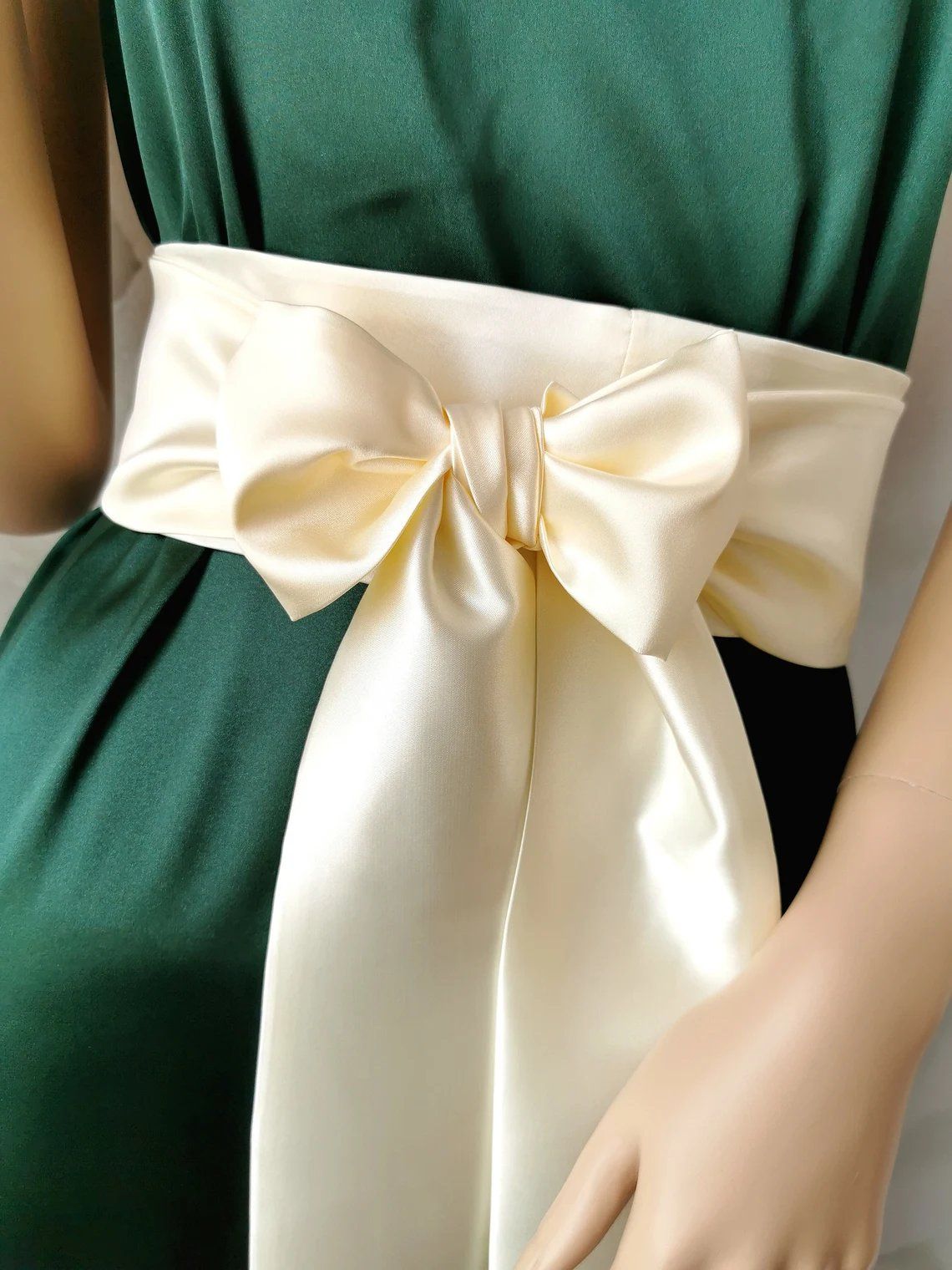 Bridal sash belt adds a touch of sophistication to dress instantly
