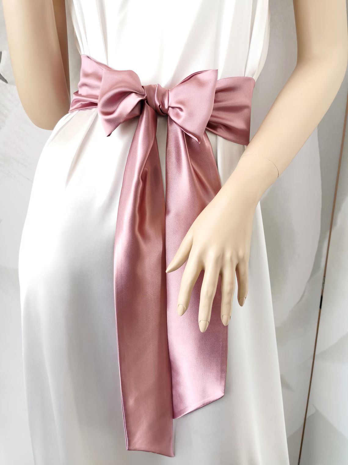 Dark Pink Satin Sash Belt Marrysol Shop