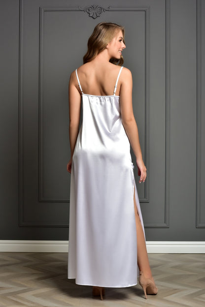 White Satin Bridal Nightdress - Elegant and alluring